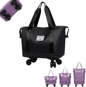 Pepepo Travel Bag with Wheels,Beente Travel Bag with Wheels,Kulken Large Capacity Travel Bags -Universal Wheel Removable (B)