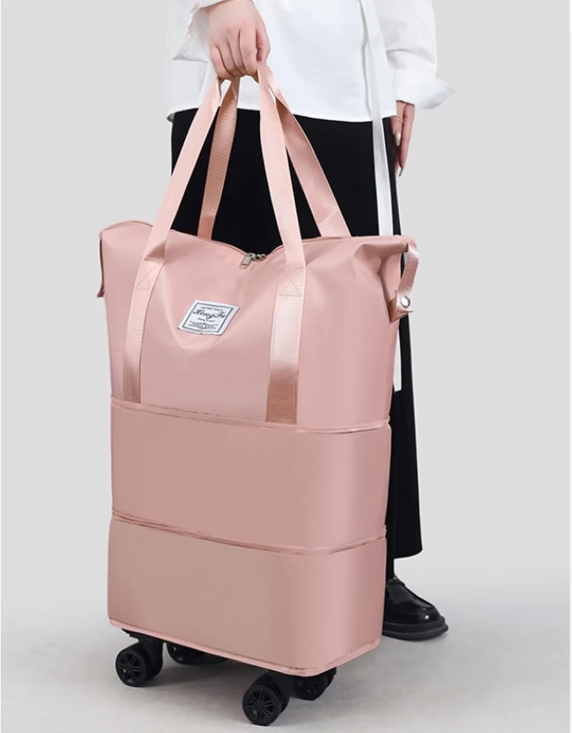 Pepepo Travel Bag with Wheels,Beente Travel Bag with Wheels,Kulken Large Capacity Travel Bags -Universal Wheel Removable (B)