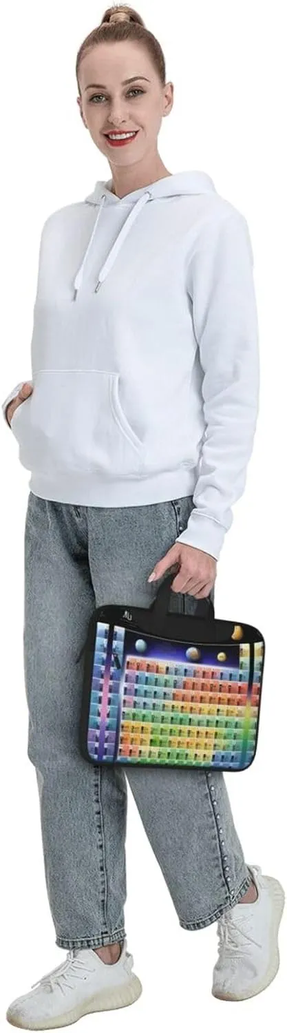 Periodic table of elements Print Laptop Bag Laptop Case Shoulder Laptop Bag with Padded Protection Spacious Pockets