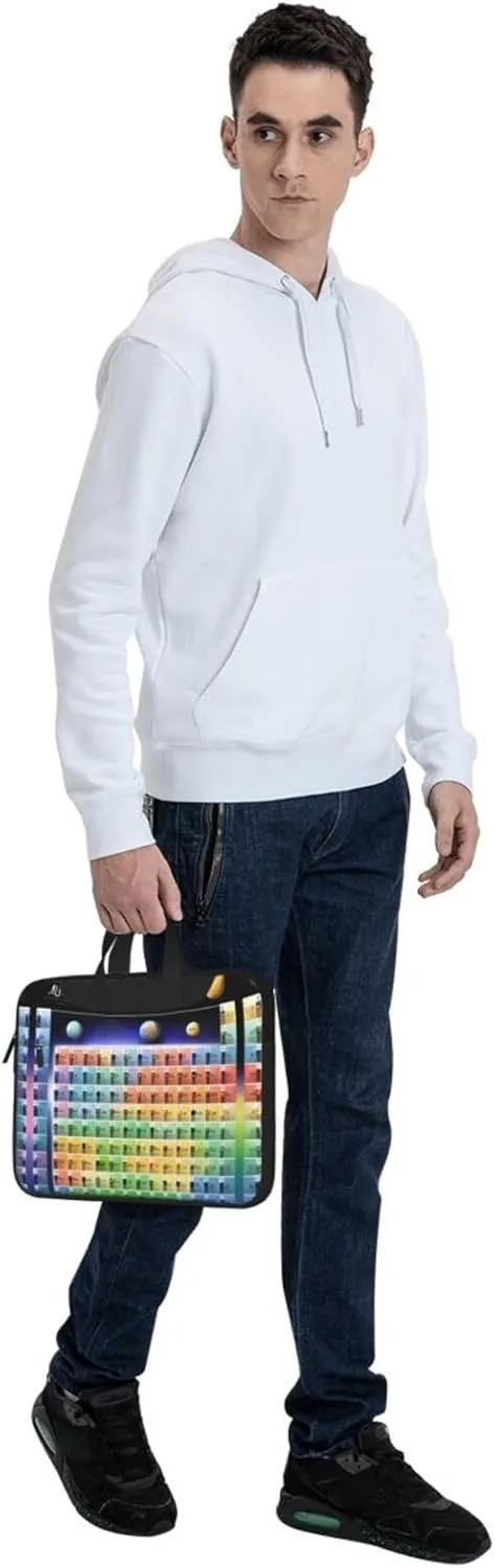 Periodic table of elements Print Laptop Bag Laptop Case Shoulder Laptop Bag with Padded Protection Spacious Pockets