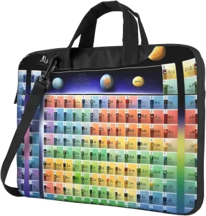 Periodic table of elements Print Laptop Bag Laptop Case Shoulder Laptop Bag with Padded Protection Spacious Pockets