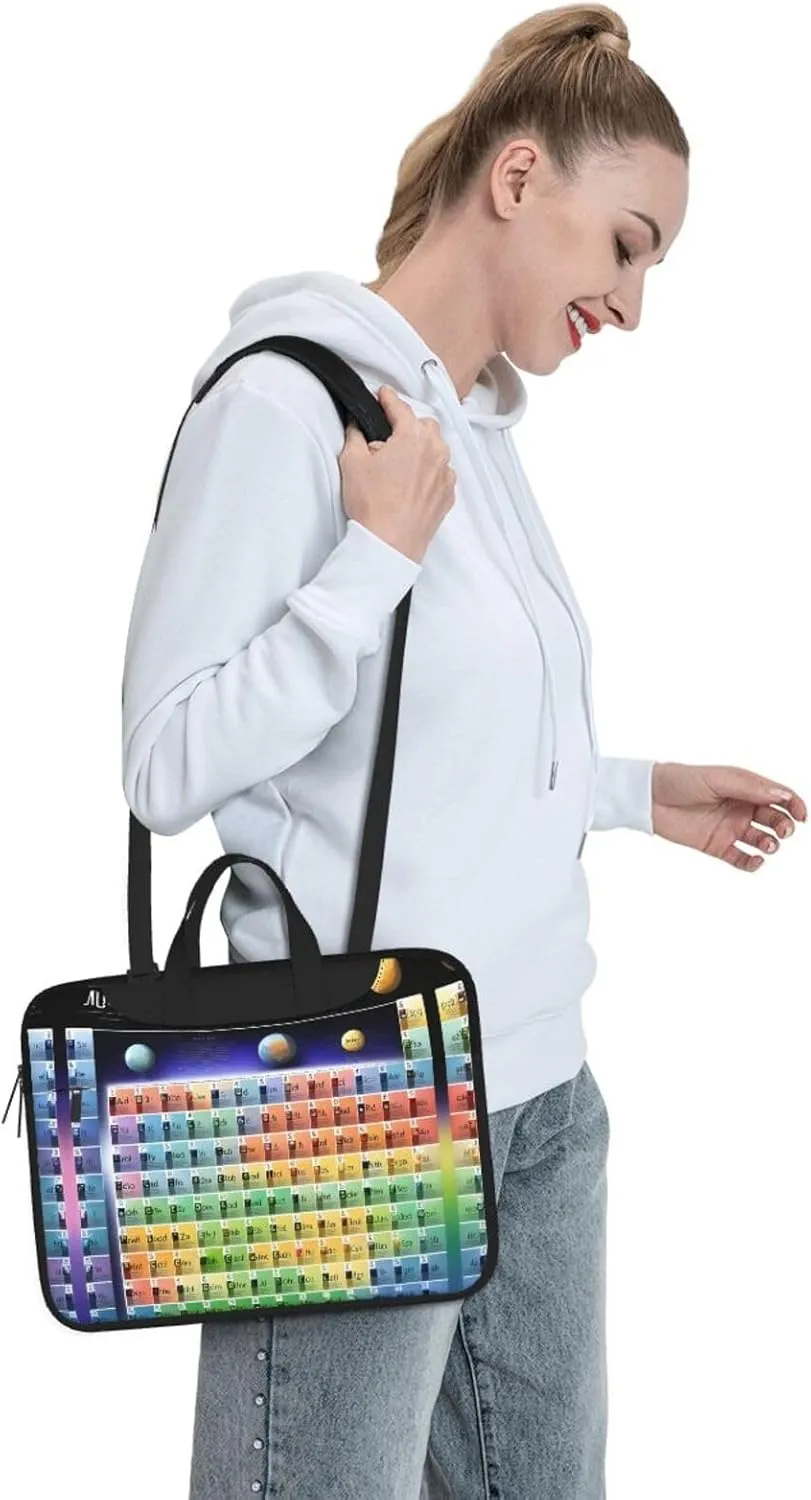 Periodic table of elements Print Laptop Bag Laptop Case Shoulder Laptop Bag with Padded Protection Spacious Pockets