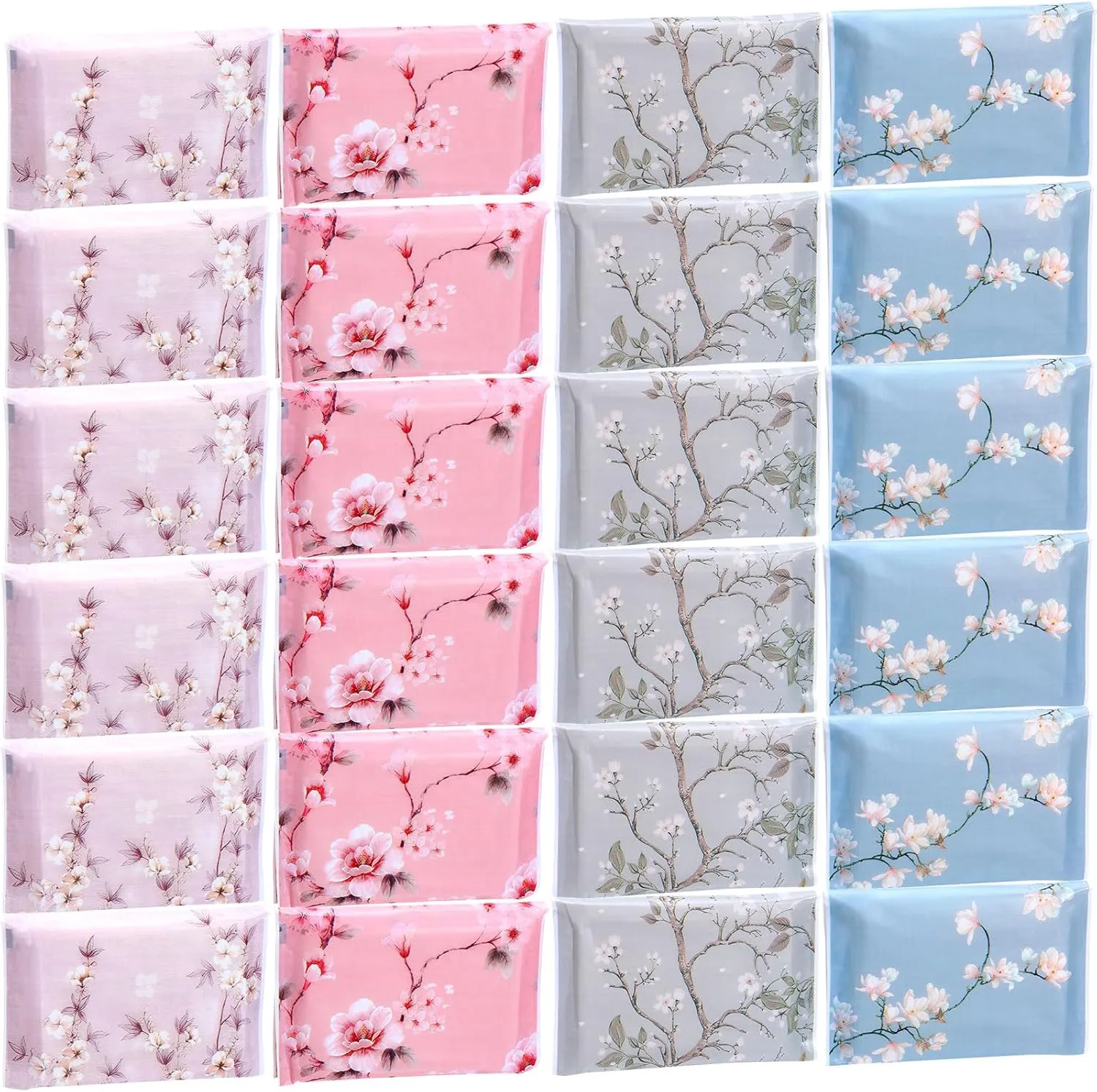 PerKoop 100 Pack Pocket Tissues Travel Slim Packs Small Facial Tissues Wallet Size Toilet Paper for Travel Guest Wedding Supplies, 4 Styles(Colorful Flowers)
