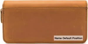 Personalized Genuine Leather Fountain Pen Case - Custom Engraved Zippered Ballpoint Pen Pouch Bag with 4 Loops Holder, Inside Open Slot, Handmade Soft Cowhide Gift for Men and Women, Brown