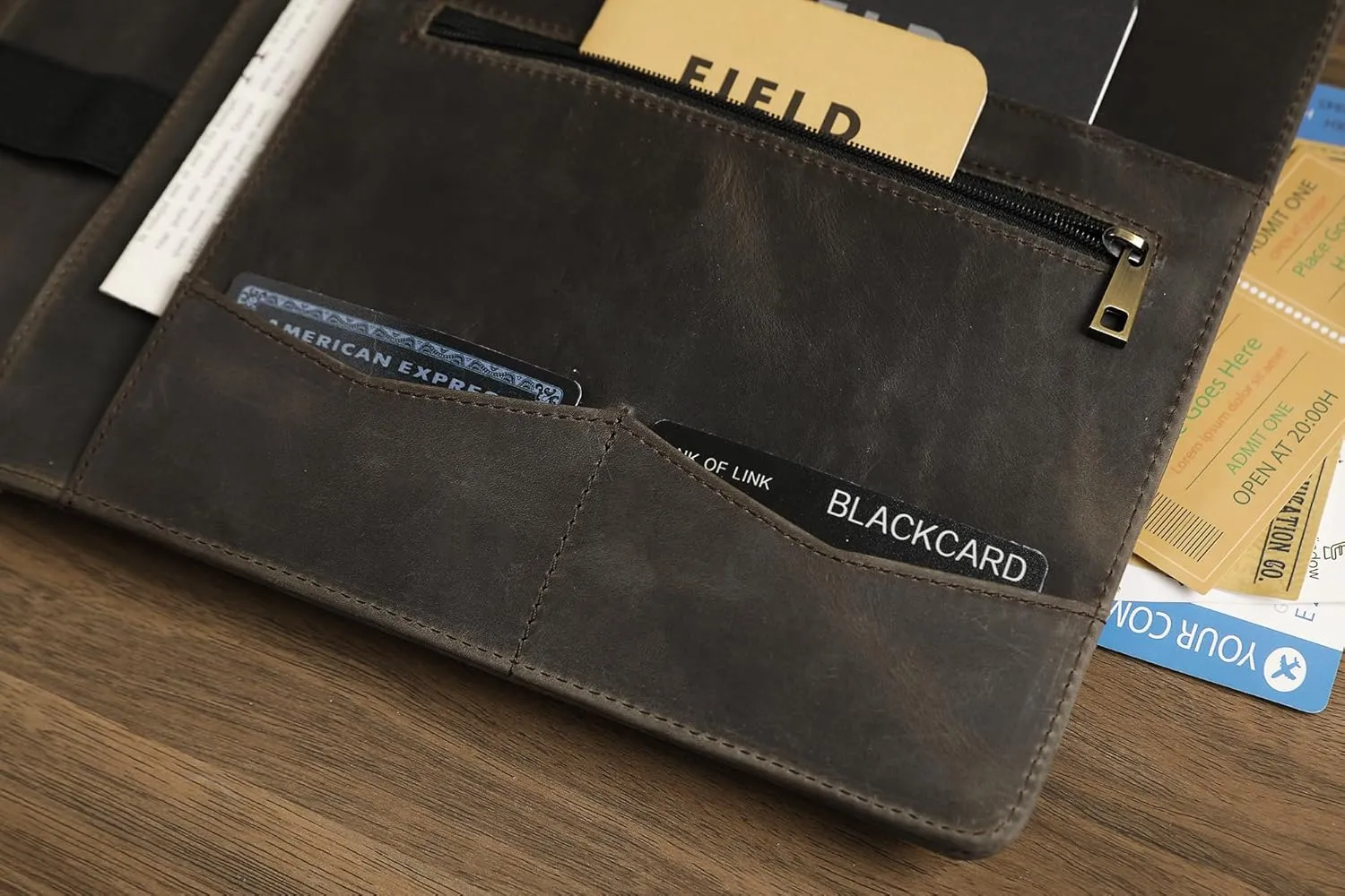 Personalized Leather Portfolio for Lefty, Engraved Leather Notepad Portfolio Binder, Custom Leather Legal Pad Padfolio, Christmas Gift for Him/Her (Notepad, Grey-Custom)