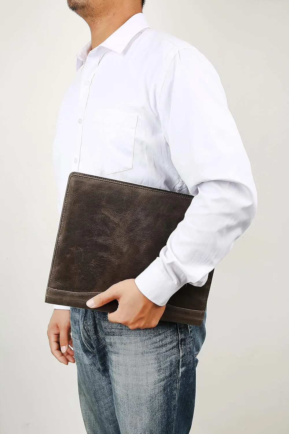 Personalized Leather Portfolio for Lefty, Engraved Leather Notepad Portfolio Binder, Custom Leather Legal Pad Padfolio, Christmas Gift for Him/Her (Notepad, Grey-Custom)
