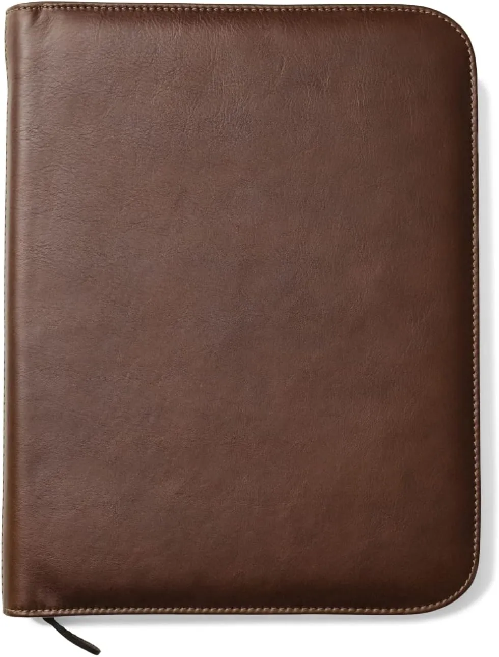 Personalized Maruse Leather Portfolio Padfolio - Executive Folio for Men and Women with Zipper, Folio Document Organizer, Laptop Sleeve, iPad Case and Folder - Made in Italy, Monogram Brown