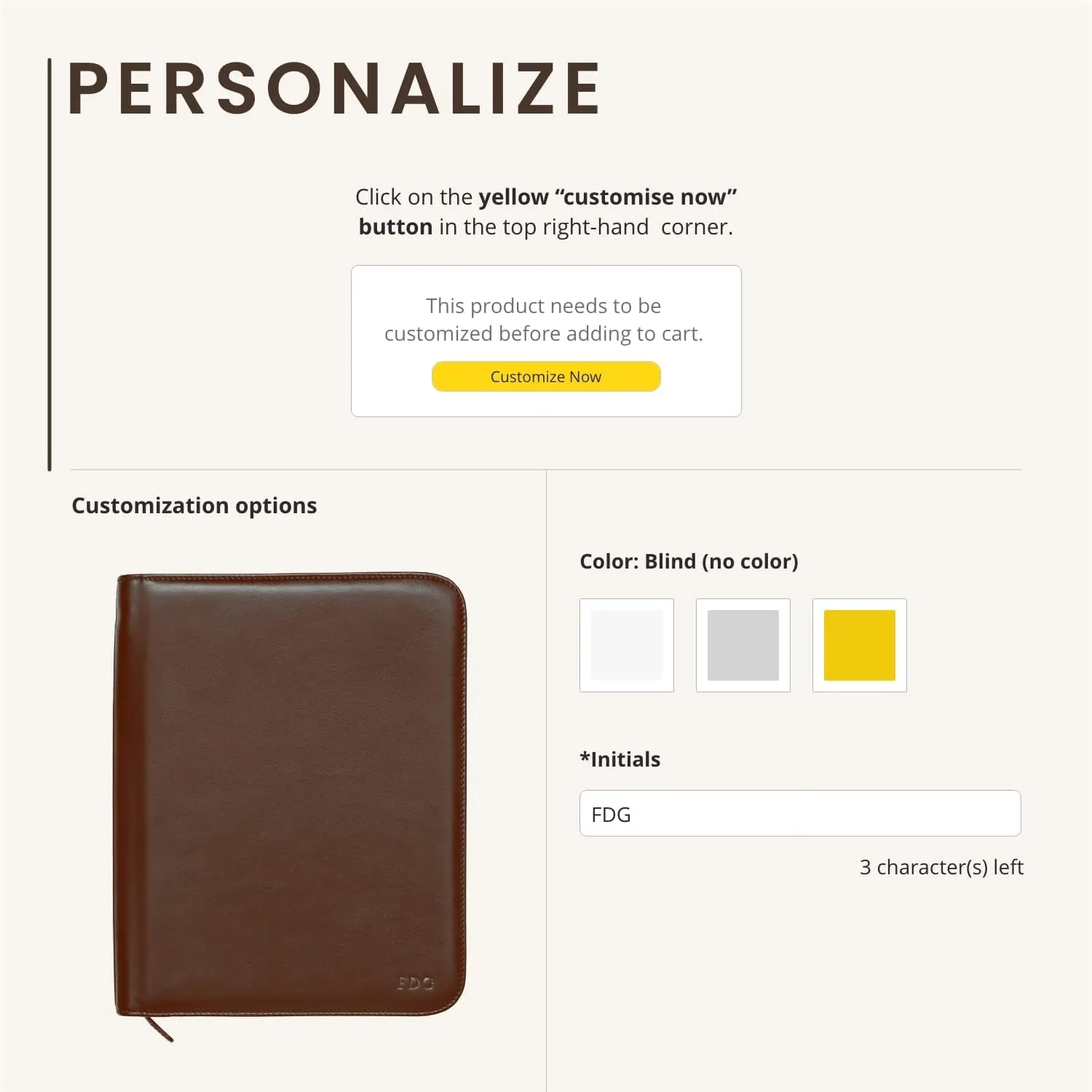 Personalized Maruse Leather Portfolio Padfolio - Executive Folio for Men and Women with Zipper, Folio Document Organizer, Laptop Sleeve, iPad Case and Folder - Made in Italy, Monogram Brown