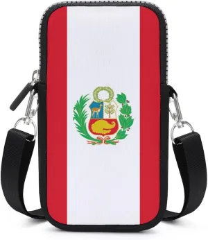 Peruvian Flag Phone Bag Waterproof Phone Crossbody Bag Purse Mini Smartphone Wallet Bag