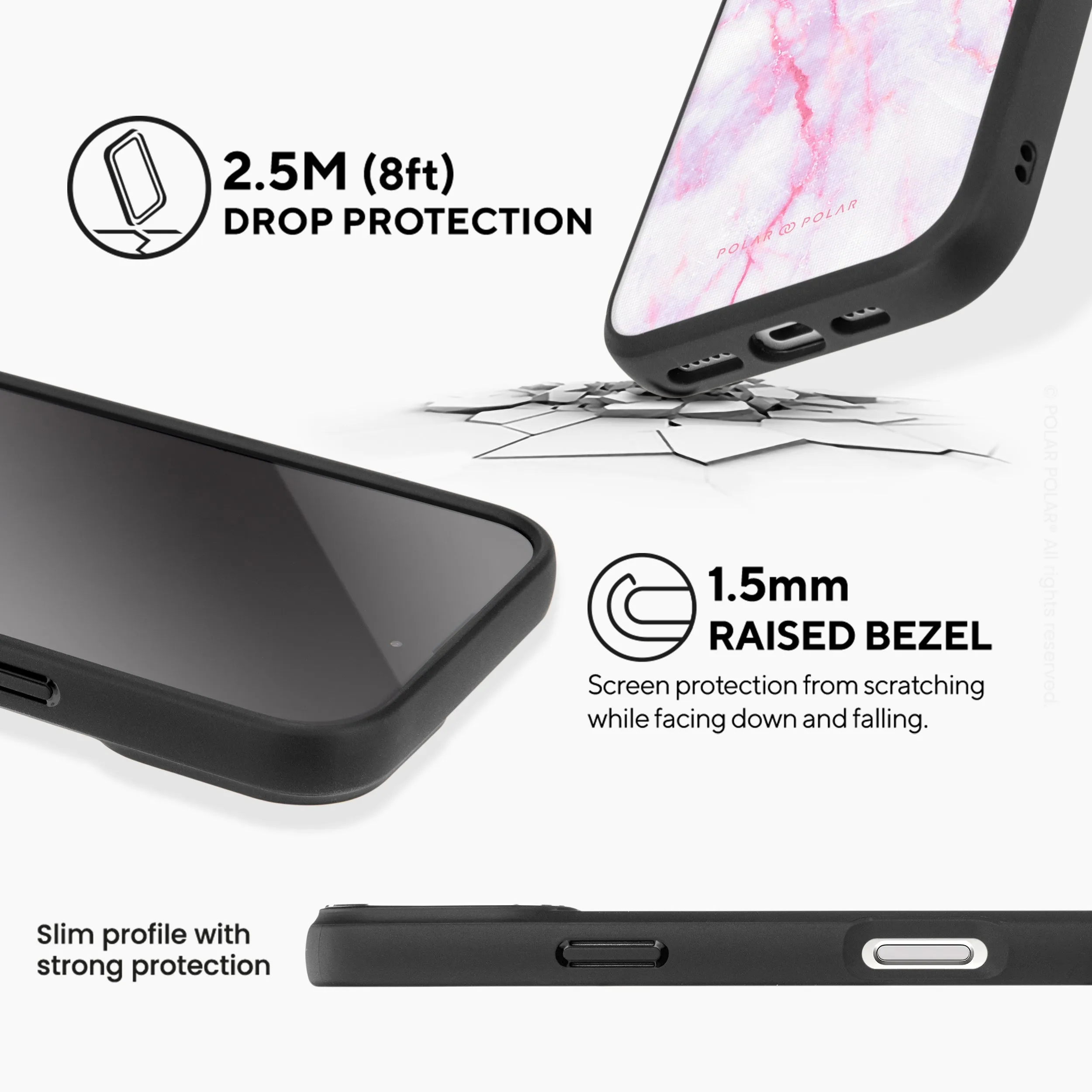 Pink White - iPhone 16 Plus Frosted Black Bumper MagSafe Case