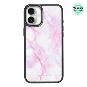 Pink White - iPhone 16 Plus Frosted Black Bumper MagSafe Case
