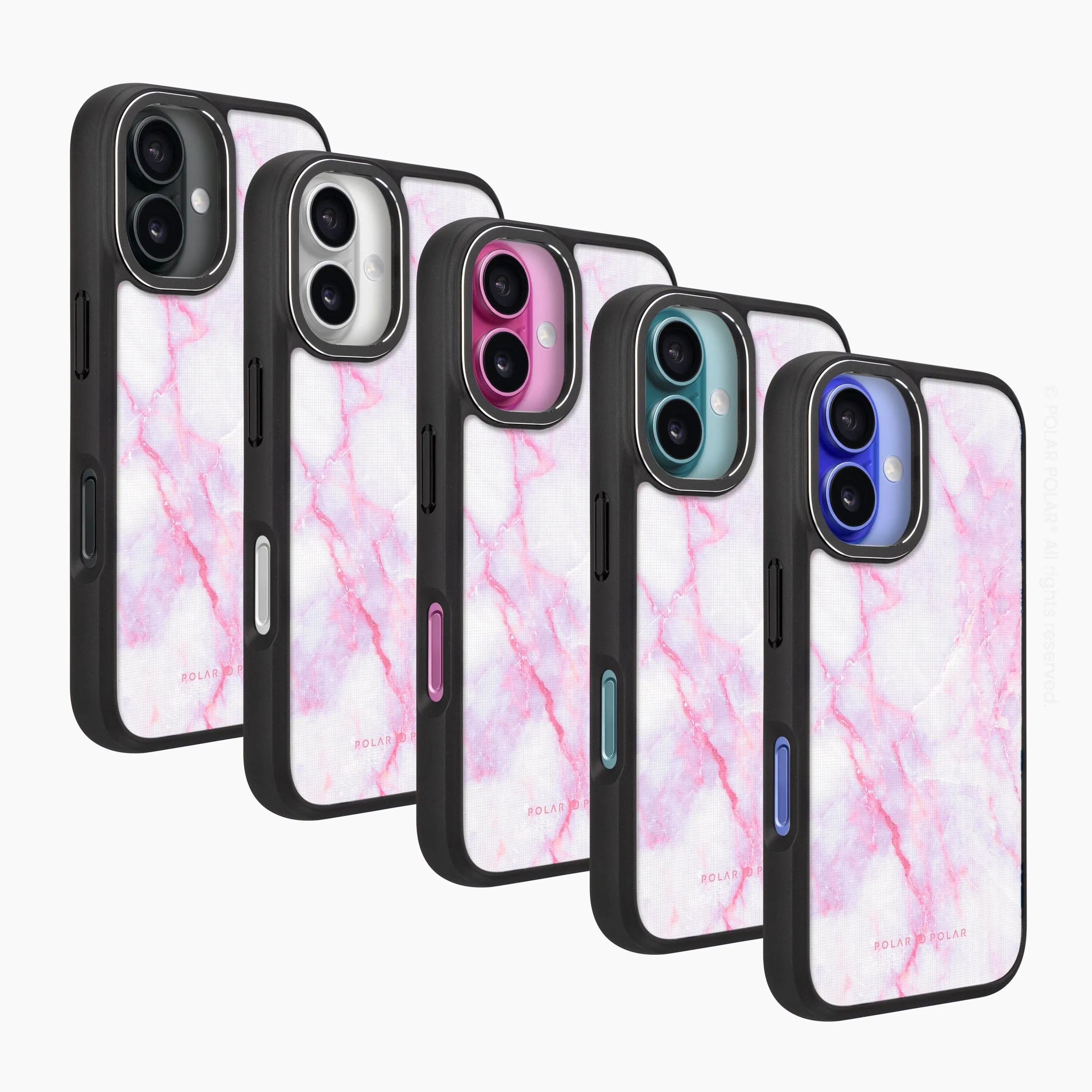Pink White - iPhone 16 Plus Frosted Black Bumper MagSafe Case