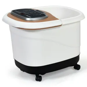 Portable All-In-One Heated Foot Bubble Spa Bath Motorized Massager-Coffee - Colo