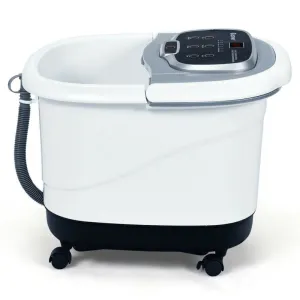 Portable All-In-One Heated Foot Bubble Spa Bath Motorized Massager-Gray - Color: