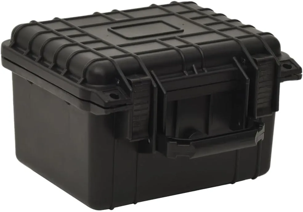 Portable Flight Case Black with Shock and Water Resistance, Removable Foam Insert, 10.6"x9.8"x7.1"