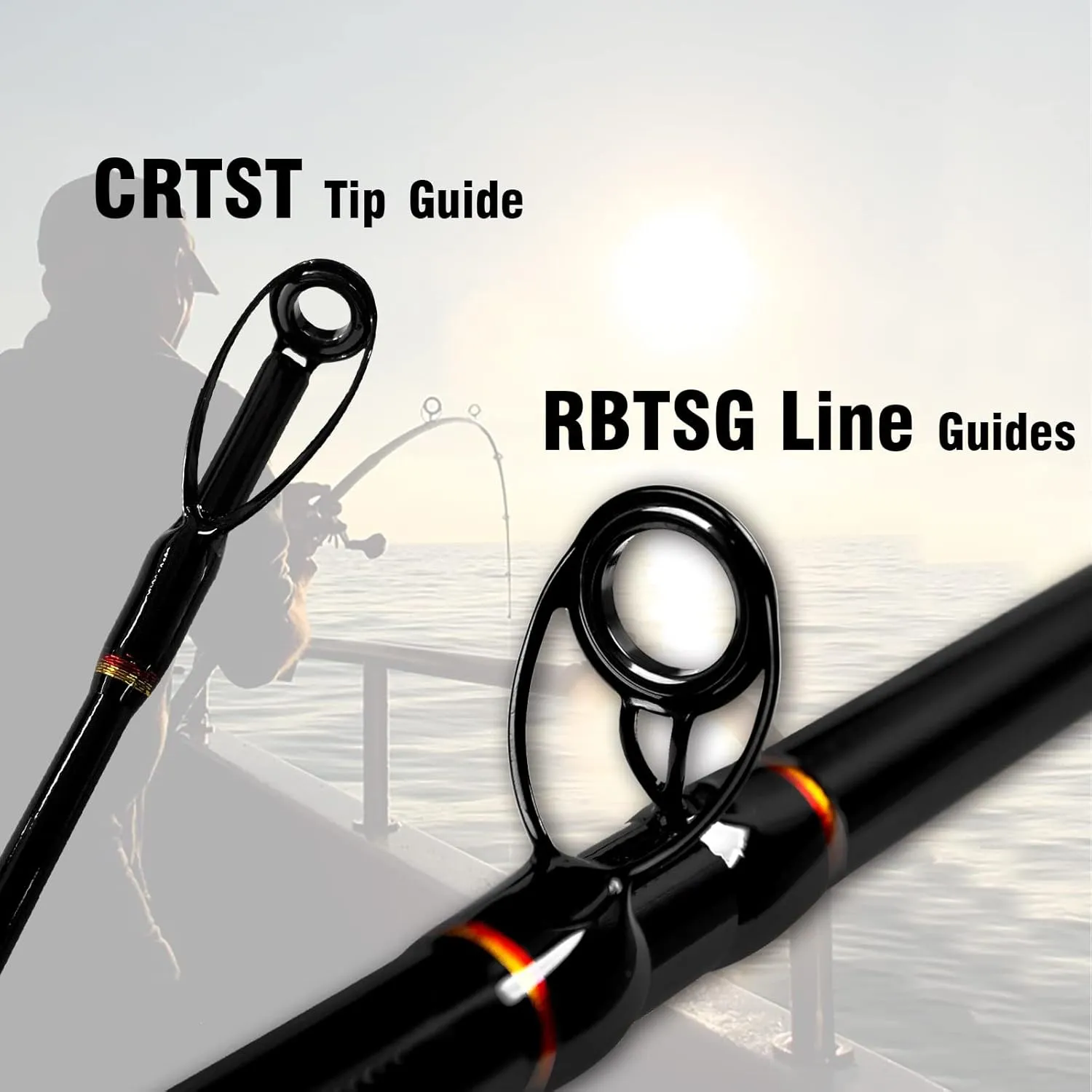Portable Saltwater Offshore Heavy 3-Piece Travel Graphite Baitcasting Fishing Poles Casting Boat Jigging Trolling Conventional Rods with Rod Case Bag (6'/7'/8')