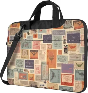 Postal Stationery Laptop Shoulder Bag Portable Laptop Bag Laptop Case Crossbody Briefcase w/Strap Handle