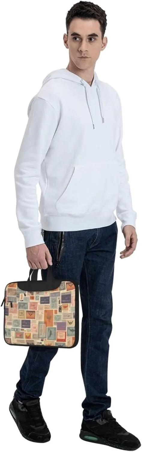 Postal Stationery Laptop Shoulder Bag Portable Laptop Bag Laptop Case Crossbody Briefcase w/Strap Handle