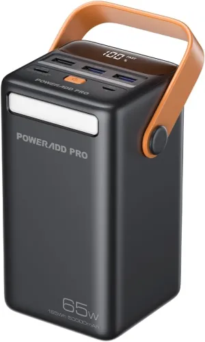 Power Bank 50000mAh PD 65W USB C Portable Charger with LED Display Fast Charging Compatible with Laptop MacBook iPhone Samsung for Outdoors Camping Travel - Black