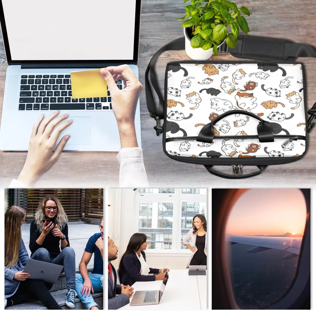 Prairie Animal Laptop Bag for Men Women 13-15 Inch Case Bags Sleeve Shoulder with Anti Slip Removable The Pad Straps