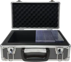 Precision Metal Slab Case – Holds 40 Graded Sports and Trading Cards – Durable Aluminum Storage Box for PSA, BGS, CGC Slabs – X-40 Grey