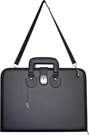 Premium Art Portfolio Leather Bag 18 x 24 (inches) with Lock and Key, Executive Briefcase Style Carrying Case with Handle & Shoulder Strap, Artwork Storage for Posters, Canvas, and Art Materials