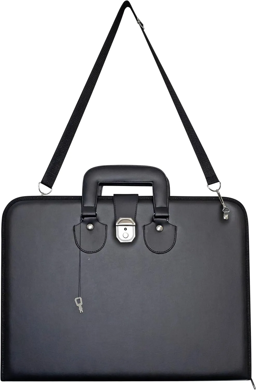 Premium Art Portfolio Leather Bag 18 x 24 (inches) with Lock and Key, Executive Briefcase Style Carrying Case with Handle & Shoulder Strap, Artwork Storage for Posters, Canvas, and Art Materials
