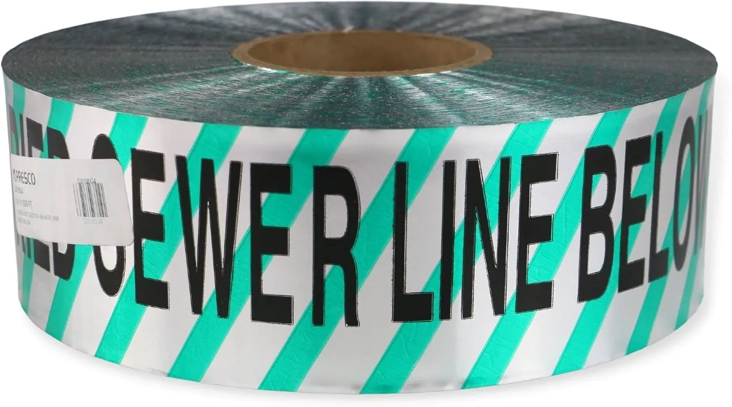 Presco Underground Detectable Tape: 3 in. x 1000 ft. (Green with Black "CAUTION BURIED SEWER LINE BELOW" printing)