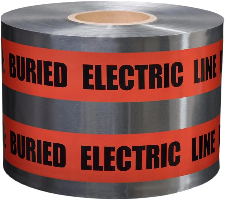Presco Underground Detectable Tape: 3 in. x 1000 ft. (Green with Black "CAUTION BURIED SEWER LINE BELOW" printing)