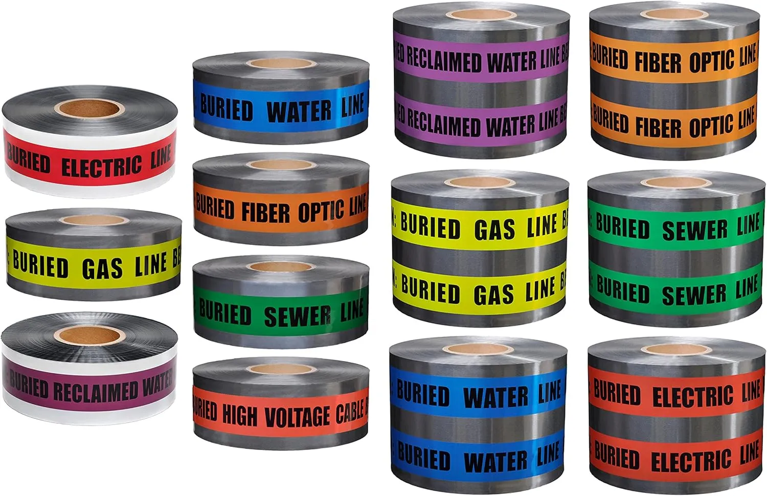 Presco Underground Detectable Tape: 3 in. x 1000 ft. (Green with Black "CAUTION BURIED SEWER LINE BELOW" printing)