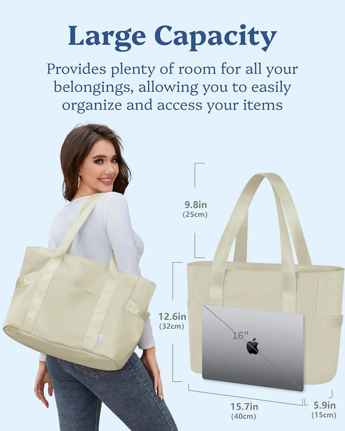 Prite Tote Bag for Women Weekender Bag with Laptop Compartment for Work Nurse Travel Gym