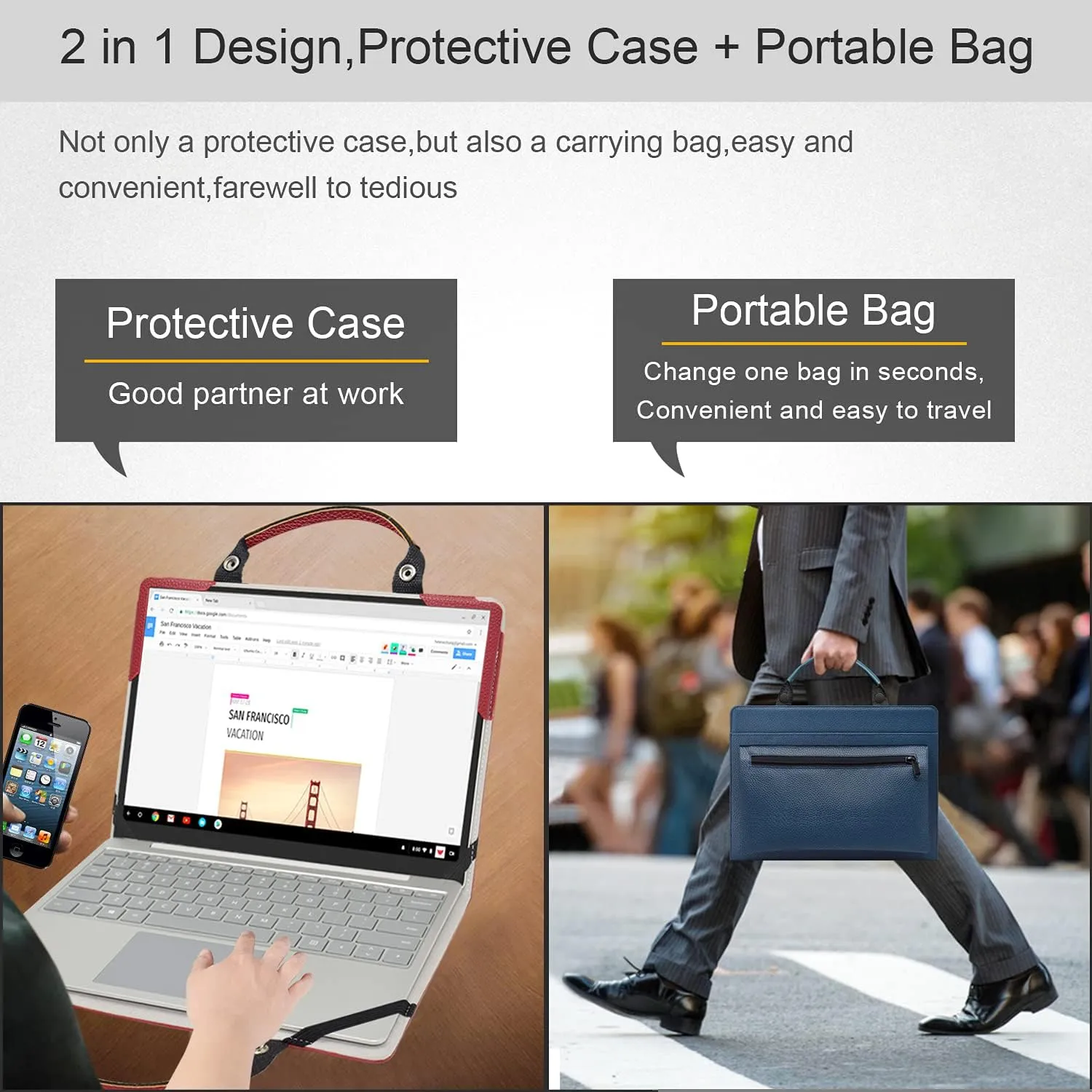 Protective Case and Portable Bag for 11.6" Lenovo ThinkPad & Yoga 11e (3rd-5th Gen) & Chromebook 11e (3rd-4th Gen), Blue