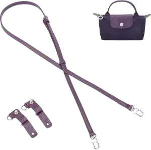 Purse Straps Replacement, Leather Handbag Crossbody Shoulder Strap Kit Adjustable for Mini Longcamp Tote Bag Women