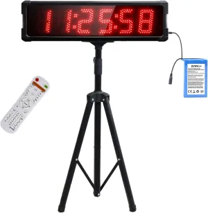 Race Clock with Tripod for Running Events, Large LED Stopwatch with Remote,Countdown/Count up Gym Timer for Home,Wall Digital Time Clocks