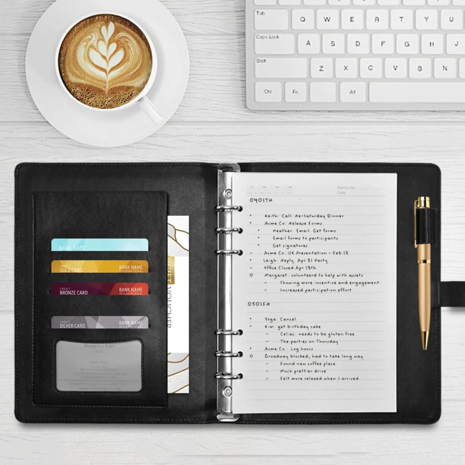 Rainbow Alpaca A5 Binder 6 Ring Refillable PU Leather Notebook Journal with Magnetic Buckle Closure Loose Leaf Travel Office Planner Budget Binder Notepad Portfolio, Llama No Drama