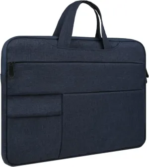 RAINYEAR 14 Inch Laptop Sleeve Case Compatible with Notebook Computer Chromebook Briefcase with Hidden Handle Multiple Pocket Waterproof Carrying Bag, Navy Blue
