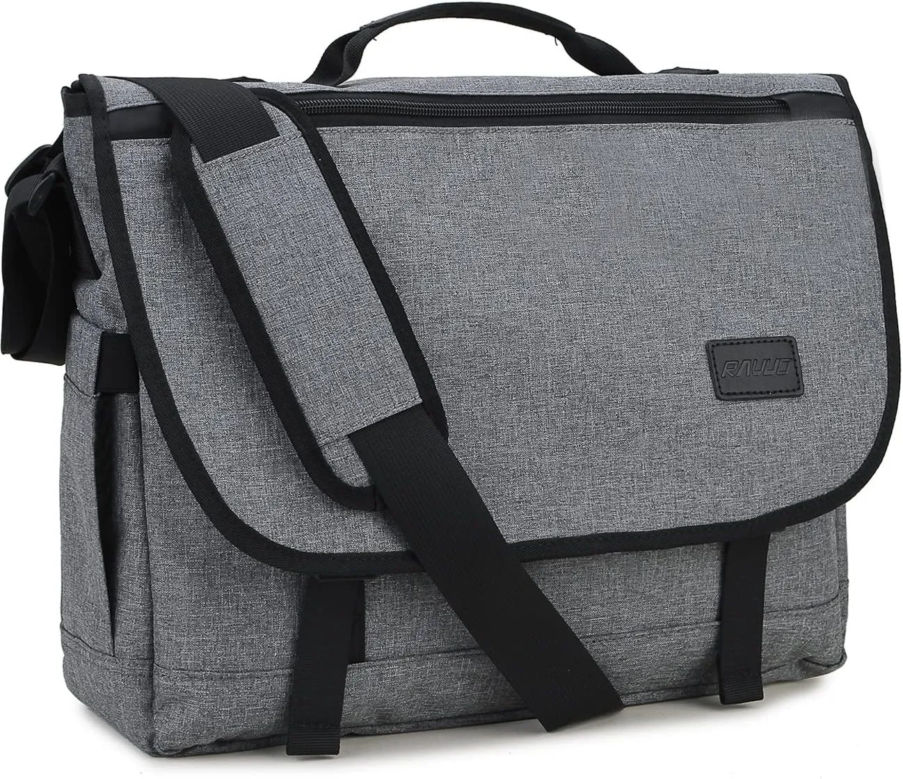 RAVUO Messenger Bag for Men, Water Resistant Lightweight Satchel 15.6 17 Inch Laptop Bags Shoulder Bookbag