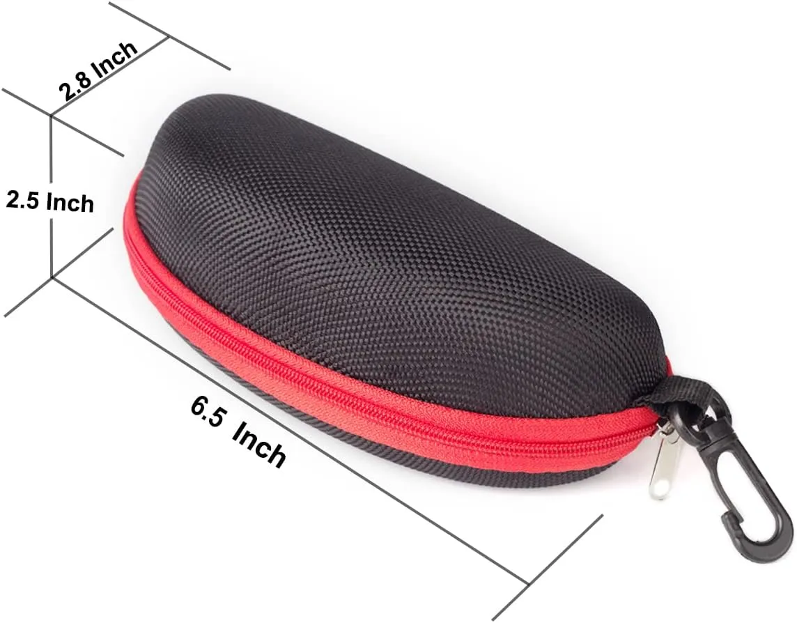 RayLove 3 Pack Sunglasses Case Portable Travel Zipper Eyeglasses Case Hook