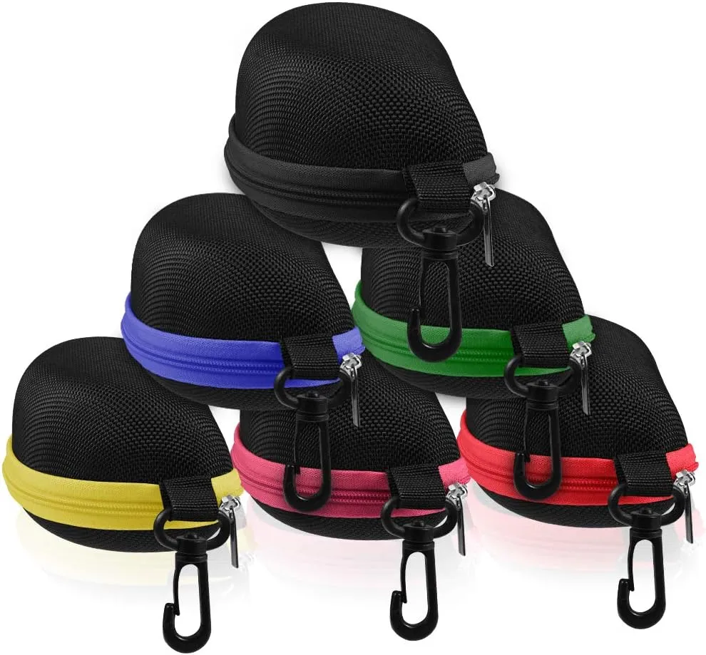 RayLove 3 Pack Sunglasses Case Portable Travel Zipper Eyeglasses Case Hook