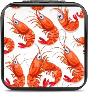 Red Crawfishes Red Lobsters Game Card Case Compatible with Switch Portable Memory Storage Holder with 12 Game Card Slots