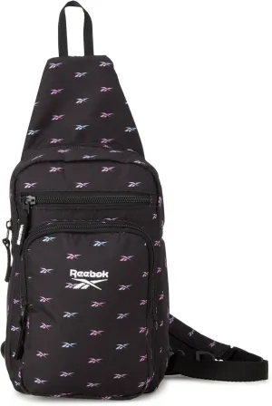 Reebok Unisex Crossbody Bag - Compact Sling Crossbody Bags for Women and Men with Convertible Strap for Gym and Travel, Size One Size, Cosmos Black Ombre