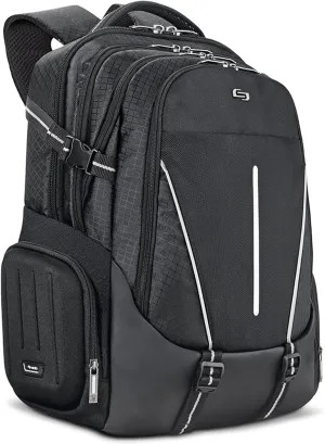Rival 17.3 Inch Laptop Backpack with Hardshell Side Pockets, Black