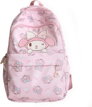 Roffatide Anime Backpack for Girls All Over Print Casual School Backpack Laptop Backpack Travel Hiking Rucksack Pink