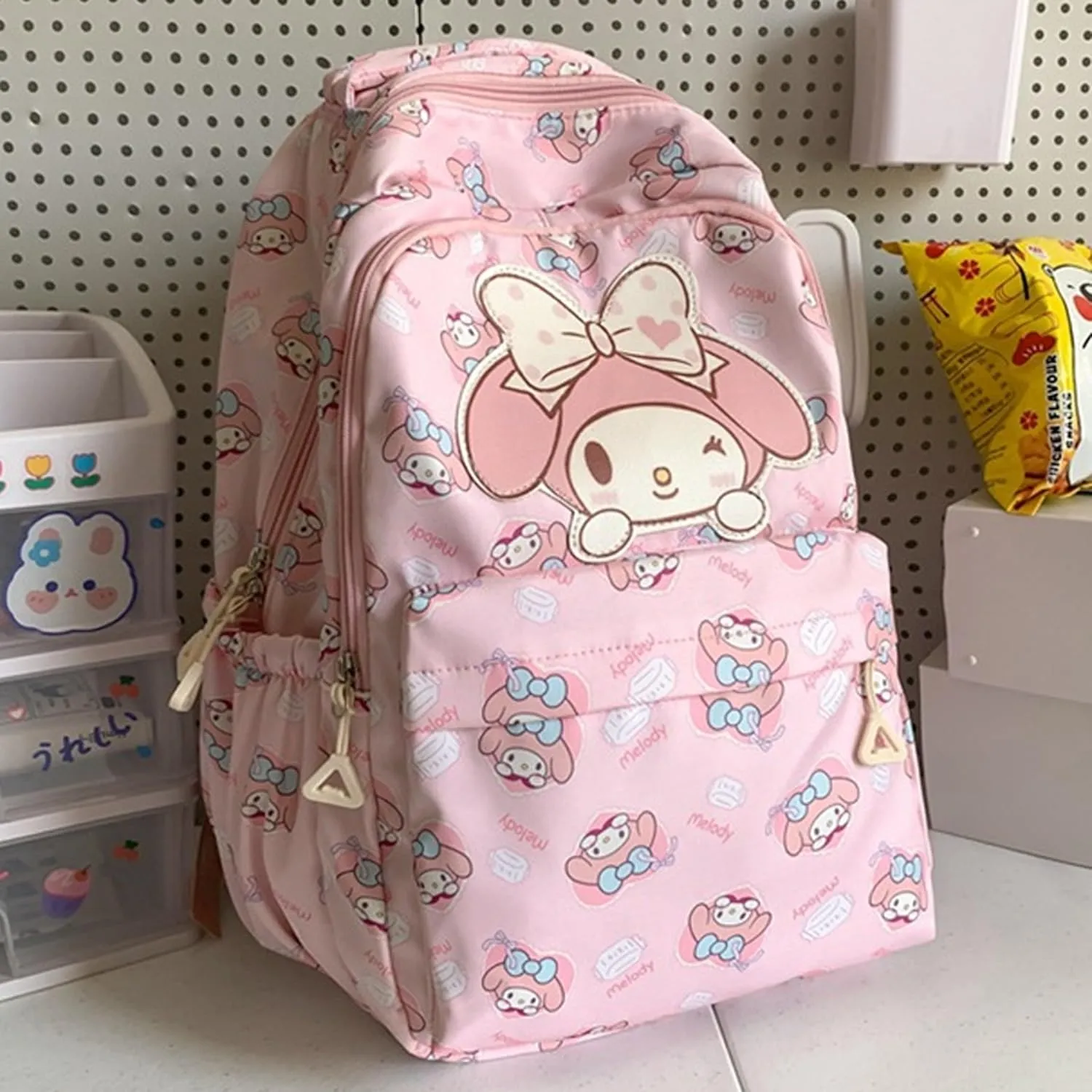 Roffatide Anime Backpack for Girls All Over Print Casual School Backpack Laptop Backpack Travel Hiking Rucksack Pink