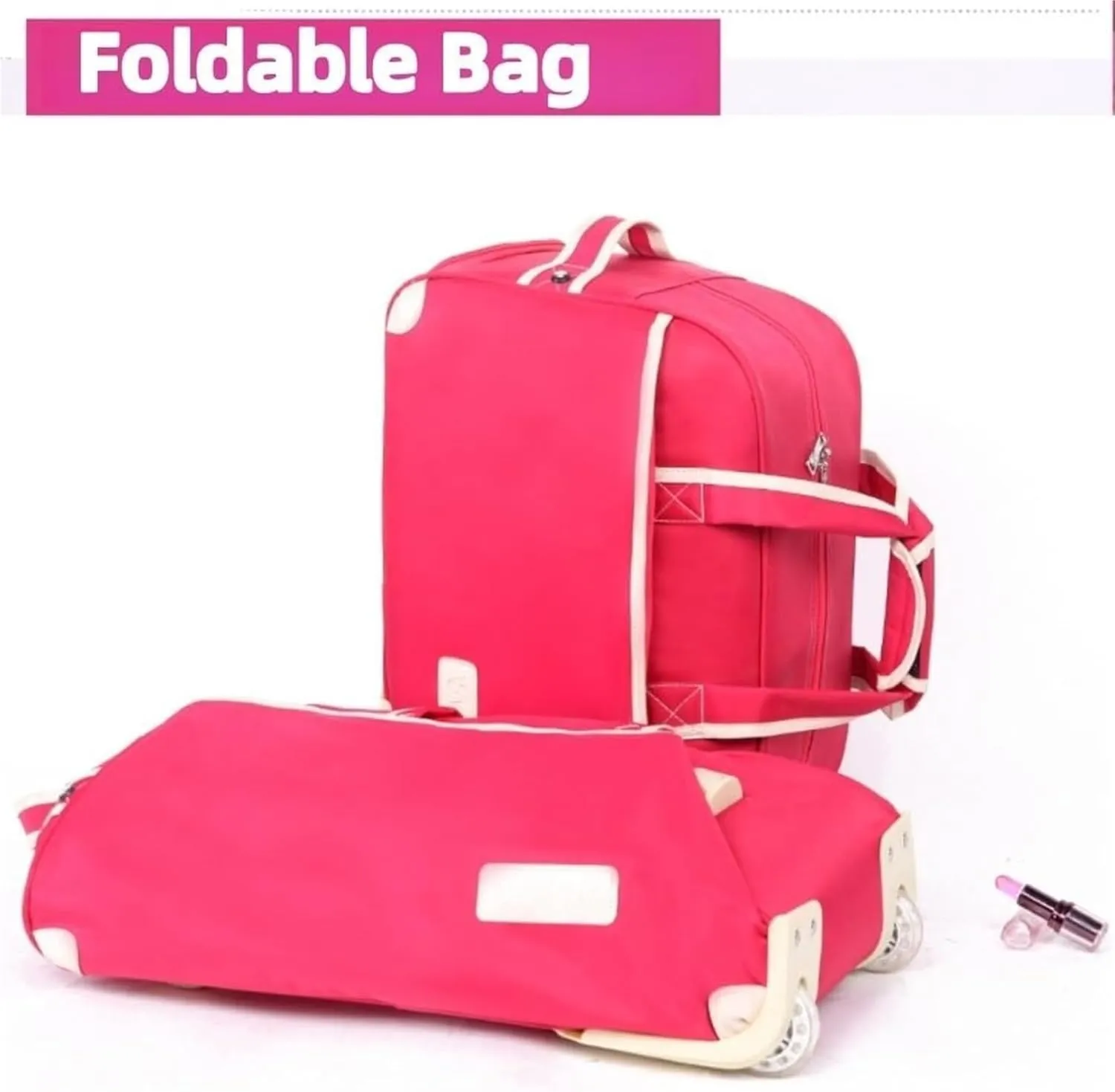 Rolling Duffel Bag With Wheels，Trolley Travel Bag Expandable, Lightweight & Waterproof Expandable Carry On Luggage For Unisex, For Unisex Overnight Weekender Bag Ideal For Gym, Trave(Brown,Small)