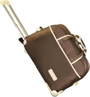 Rolling Duffel Bag With Wheels，Trolley Travel Bag Expandable, Lightweight & Waterproof Expandable Carry On Luggage For Unisex, For Unisex Overnight Weekender Bag Ideal For Gym, Trave(Brown,Small)