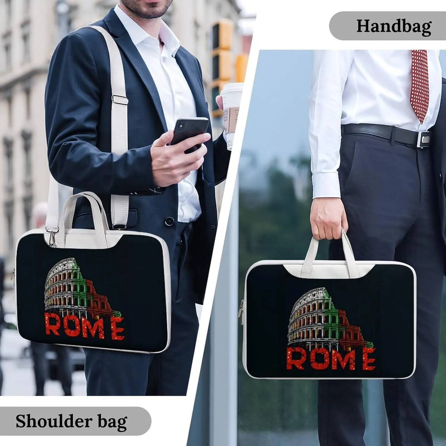 Rome Colosse-um Italy Souvenir Laptop Sleeve Bag Protective Case Handbag With Shoulder Strap for Computer 10-17 Inch