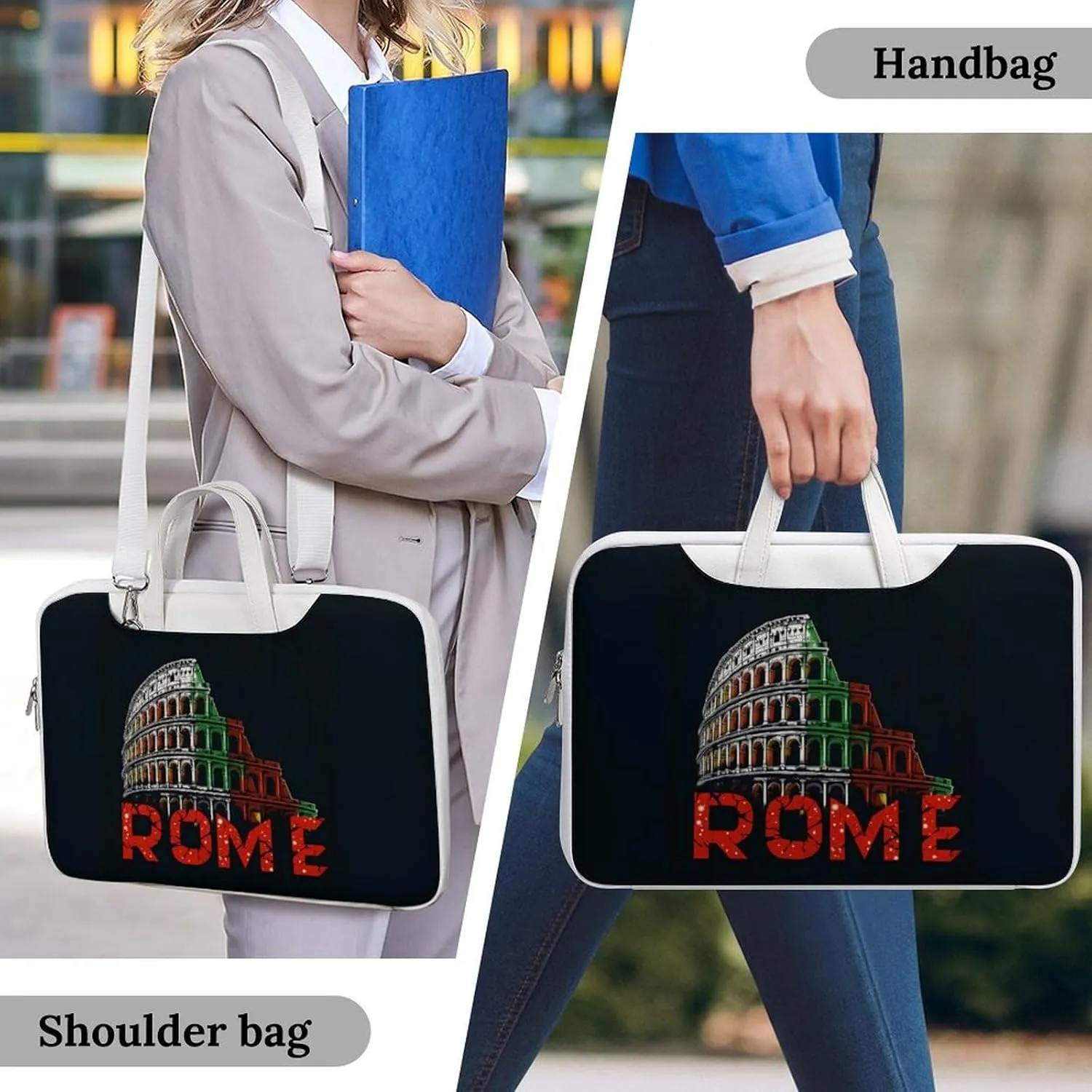 Rome Colosse-um Italy Souvenir Laptop Sleeve Bag Protective Case Handbag With Shoulder Strap for Computer 10-17 Inch