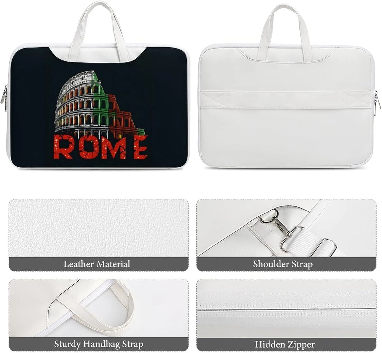 Rome Colosse-um Italy Souvenir Laptop Sleeve Bag Protective Case Handbag With Shoulder Strap for Computer 10-17 Inch