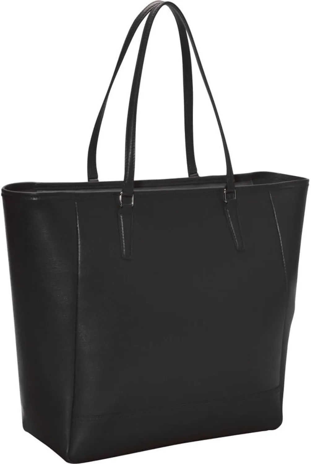 Royce Leather 24 Hour Executive Tote Bag in Saffiano Leather, Black, One Size